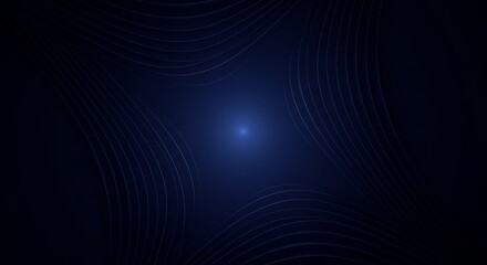 Fototapeta premium Dark abstract background with glowing center and curved lines
