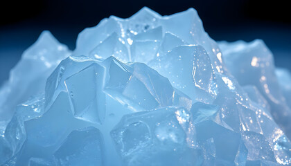 Obraz premium close up view of ice cubes on a table