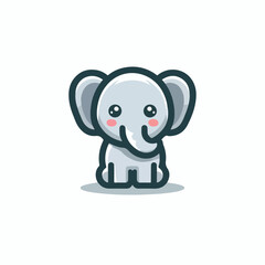 cute elephant logo vector image on white background