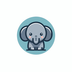 cute elephant logo vector image on white background