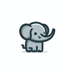 cute elephant logo vector image on white background