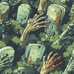 Seamless Halloween and witchcraft-themed patterns with ghosts, aliens, stars, tarot cards, vintage locks, magical objects, and mystical elements in playful and spooky styles.