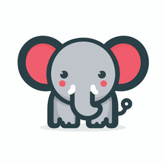 cute elephant logo vector image on white background