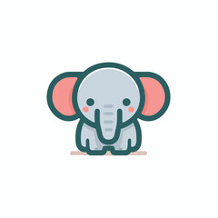 cute elephant logo vector image on white background