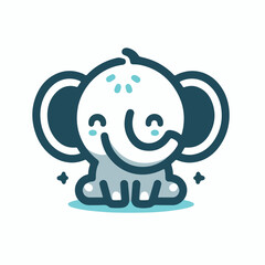 cute elephant logo vector image on white background