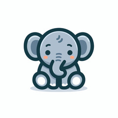 cute elephant logo vector image on white background