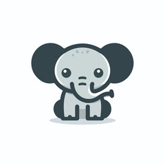 cute elephant logo vector image on white background