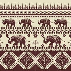 Vector elephant pattern.