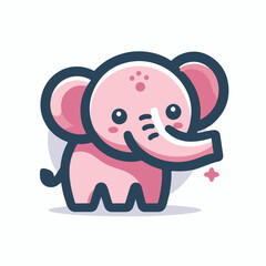 cute elephant logo vector image on white background