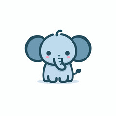 cute elephant logo vector image on white background