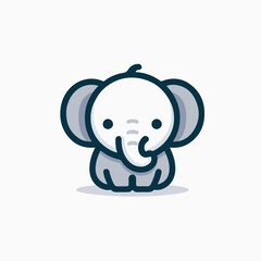 cute elephant logo vector image on white background