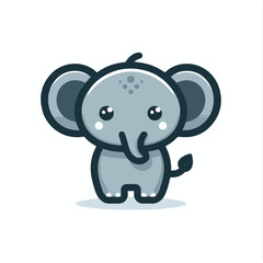 cute elephant logo vector image on white background