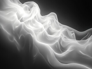 Obraz premium Monochrome Fractal Flames Abstract Art Design with High Contrast Lighting Composition