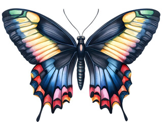 Isolated Colorful Butterfly Illustration on a Transparent Background
