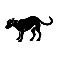 Majestic Black Silhouette of a Standing Dog