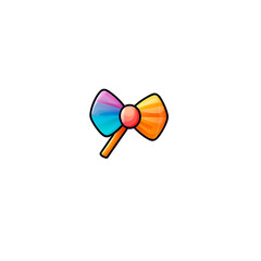 Wrapped candy icon with bold outline