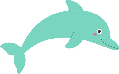 Obraz premium Playful Dolphin Cartoon