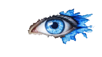 blue eye on white background