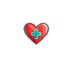 Obraz premium Heart-shaped medical cross for healthcare brand