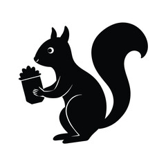 Squirrel Holding an Acorn Gift Winter Forest Character