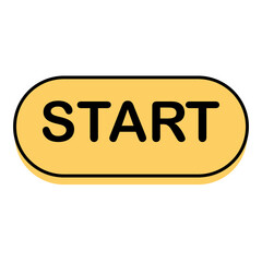 Yellow start button with black letters on white background.