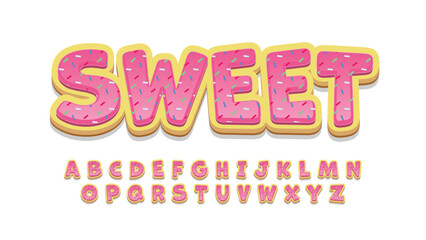 Candy cupcake 3d cartoon isolated letters font