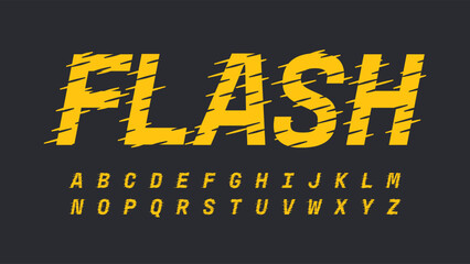 Fototapeta premium yellow italic speed effect isolated letters for logos