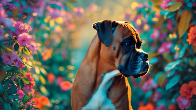 Mature boxer dog