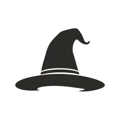 Fototapeta premium Witch Hat Silhouette Icon for Halloween and Fantasy Themes