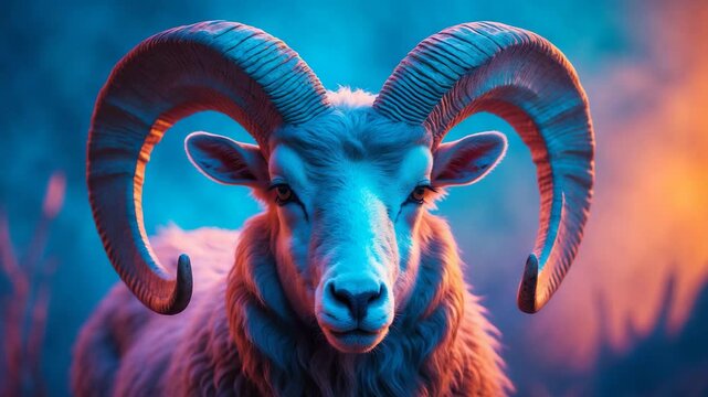 A striking image of a handsome male ram.