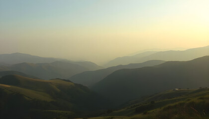 Fototapeta premium view of a valley with mountains in the background