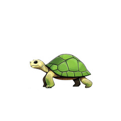 Obraz premium tortoise walking, transparent background, bold outline