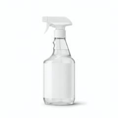 Transparent Plastic Spray Bottle Mockup Clean and Modern Design for Cleaning Product Packaging