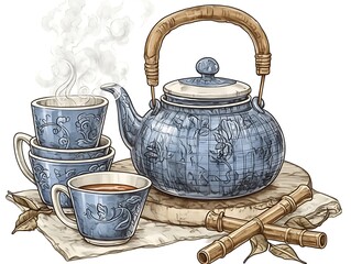 Tea Set Illustration