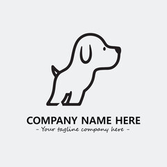 Dog illustration black and white for logo company vector image
