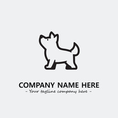 Dog illustration black and white for logo company vector image
