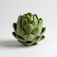Fototapeta premium Fresh Artichoke Vegetable, Close-Up Studio Shot on White Background