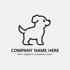Dog illustration black and white for logo company vector image
