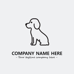 Dog illustration black and white for logo company vector image
