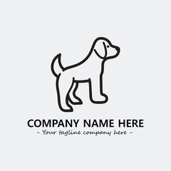 Dog illustration black and white for logo company vector image
