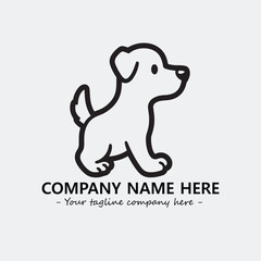 Dog illustration black and white for logo company vector image
