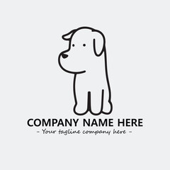 Dog illustration black and white for logo company vector image
