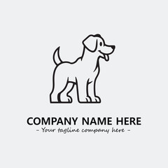 Dog illustration black and white for logo company vector image
