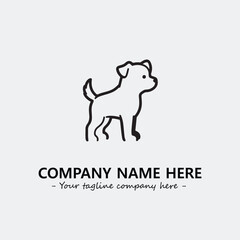 Dog illustration black and white for logo company vector image
