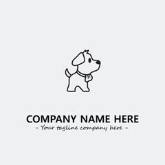 Dog illustration black and white for logo company vector image
