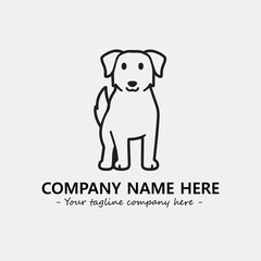 Dog illustration black and white for logo company vector image

