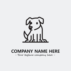 Dog illustration black and white for logo company vector image
