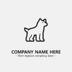 Dog illustration black and white for logo company vector image
