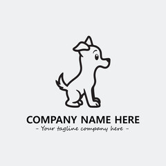 Dog illustration black and white for logo company vector image
