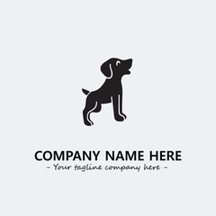 Dog illustration black and white for logo company vector image
